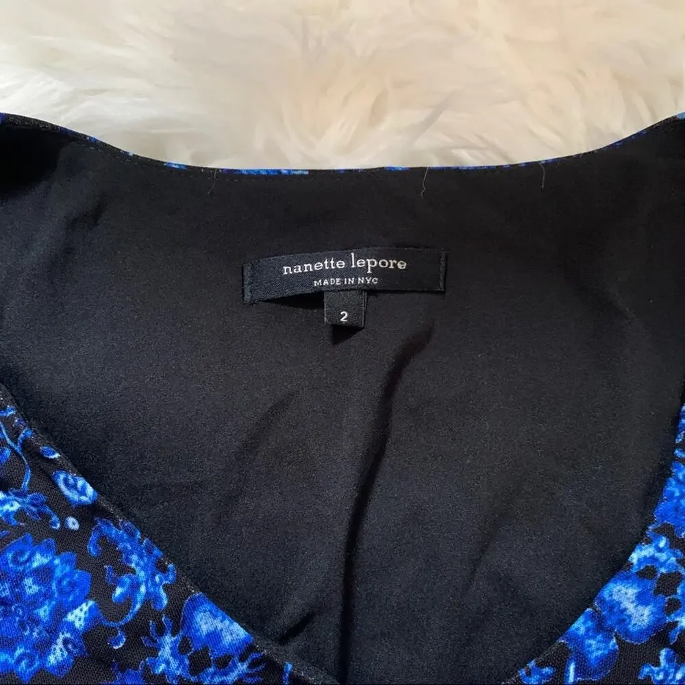 Nanette Lepore Wide Legged Floral Jumpsuit Soft Flexible 1/2 zip sz 2 - Picture 6 of 8